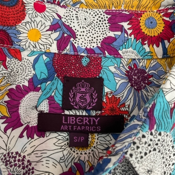 LIBERTY ART Fabrics of London Cotton Floral Print Shirt Button Front Size S/:P - Picture 14 of 15